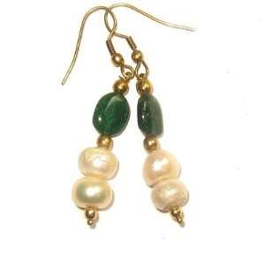   Earrings 31 Pearl White Green Crystal Healing Stone Gem 2 Jewelry