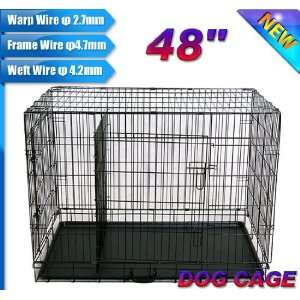  Frugah New 48 Folding Pet Dog Cage Crate 2 Door Portable 