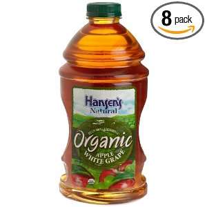 Hansens Juice, Apple White Grape, Organic, 64 Ounce Plastic Bottles 