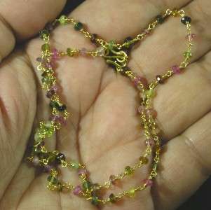 Vermeil Gold on .925 Sterling Silver Faceted Multi Tourmaline Gemstone 