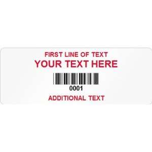   Label With Barcode, 0.75 x 2 Tamperproof Checkers