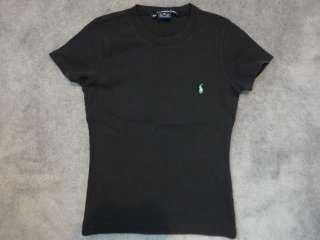 RALPH LAUREN SPORT POLO Black / Blue Logo Short Sleeve Cotton Shirt sz 