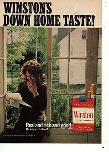 1971 WINSTON CIGARETTES DOWN HOME TASTE PRINT AD  