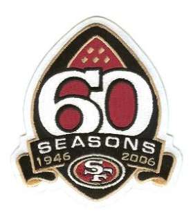 2006 SAN FRANCISCO 49ERS 60TH ANNIVERSARY JERSEY PATCH  