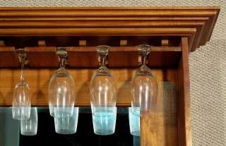 Mahogany Liquor Wine Bottle Glass Rack Pub Bar Mirror  