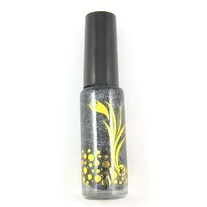  Girls liner for artificial nails / color glitted Black 
