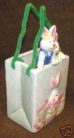 EASTER BY GRANNYS CANDY/CERAMIC/4x3 SHOPPING BAG SHAPED HOLDER w 