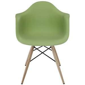  Wood Pyramid Arm Chair in Green 