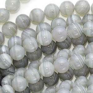  Gray & White Lace Agate 8mm Round Beads/15.5 Inch Strand 