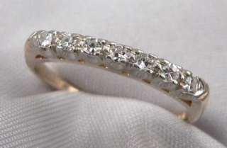   GOLD 7 Stone .14ctw DIAMOND Wedding Anniversary BAND RING s6.25  