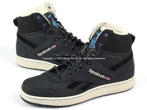 Reebok BB4600 Hi Black/Paper White/Blue Mens 2011 Casual Sneakers 