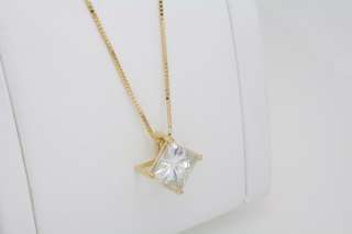 18K Yellow Gold 3.1 Carats Solitaire Moissanite Pendant  