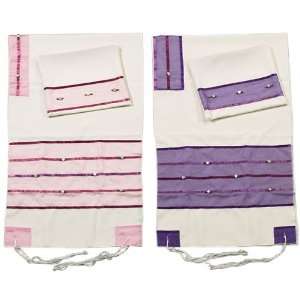  Poly Cotton Tallit Set by Ronit Gur, Color Pink 