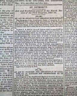   Richmond Virginia DEATH of Maj. Burroughs 1864 Civil War Newspaper