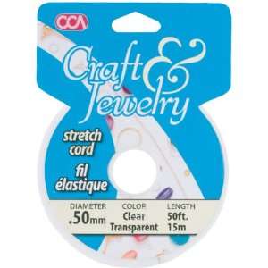    Craft & Jewelry Stretch Cord .5mm 50 Feet/Pkg Clea