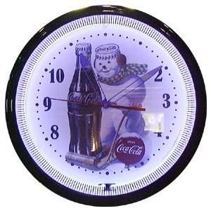       20 Inch Coke Snowman Neon Clock