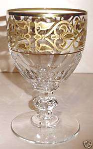 Baccarat Byzance American Water Goblet #1 Gold Rimmed New  