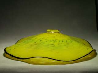  Black Hand Blown Hot Glass Art Wall Platter Bowl Signed by William 
