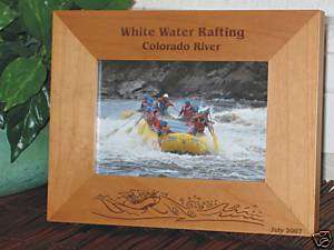 5X7 White Water Rafting Picture Frame   Engraved Gift  