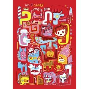  Jon Burgerman Note Card  We Love Candy Arts, Crafts 