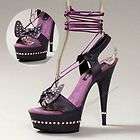 purple leather 6 inch ankle wrap platform clubwear fas $ 125 00 listed 