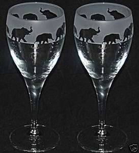 FAB WINE GLASS GIFT SET (PAIR) with ELEPHANT DESIGN  