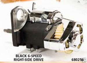 Speed Right Side Drive Transmission Black for Harley  