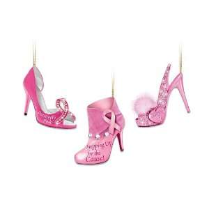  Breast Cancer Support High Heel Shoe Ornament Collection 