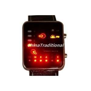   steel back Suitable for Boys Binary LED Watch Black 
