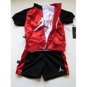  Nike Air Jordan T shirt for Baby 3pcs Set Red/ Black/ White Flight 