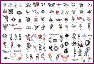 100 stencils book for airbrush tattoo body painting #2  