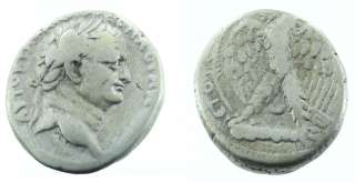   Ancient Roman Provincial Silver Coin Imperial Emperor Vespasian 69 AD