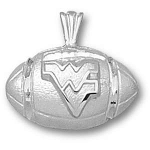  West Virginia 1/2in Sterling Silver Football Pendant 