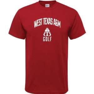  West Texas A&M Buffaloes Cardinal Red Golf Arch T Shirt 