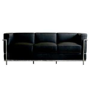 Wholesale Interiors Le Corbusier Petite Black Leather Sofa (Black) 610 
