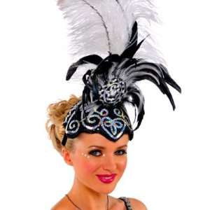  Black and White Feather Showgirl Headpiece Toys & Games