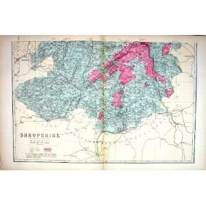   Map 1883 Shropshire England Much Wenlock Bridgenorth
