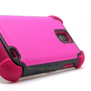 Pink X Shield Double Layer Hard Case Gel Cover Samsung Galaxy S2 
