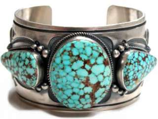 Aaron Toadlena Old Style Navajo Silver & Turquoise Cuff  