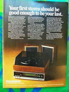   PANASONIC RE 7700 RD 7703 STEREO SYSTEM TURN TABLE MUSIC AD  