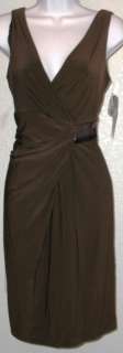 NWT Genuine ANNE KLEIN cocoa brown jersey dress,size 12 or 16  