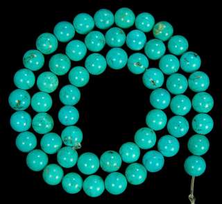 7mm Blue Turquoise Round Beads 15.5  
