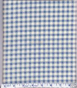 Quilt Fabric by the 1/2 Yard cotton~♥~ blue white check  