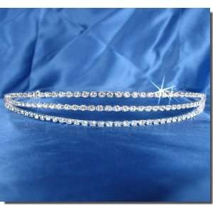  Bridal Wedding Tiara Crown With Three Row Crystals 14616 