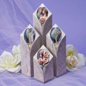  Enesco Pillars of Happiness Wedding 4 Piece Set 