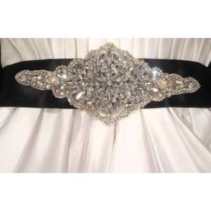  Bridal Dress Gown Beaded Jeweled Crystal Belt Sash 