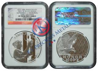 2011 W 9/11 10th Anniversary Commemorative Silver Medal NGC PF70 PF 