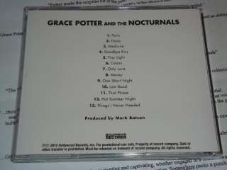 GRACE POTTER & THE NOCTURNALS ADVANCED PROMO CD + BAND BIO SHEETS Self 