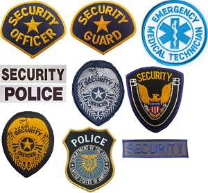 Law Enforcement SECURITY/OFFICER Emboirdered PATCHES  