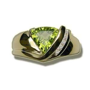  .07 ct 8X8 mm Trillion Peridot Ladies Ring Jewelry